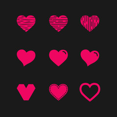 Heart pink love vector design illustration