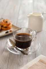 Coffee and croissants.