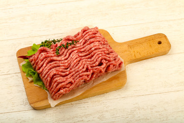 Raw minced beef meat