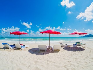 chairs and umbrella on the beach