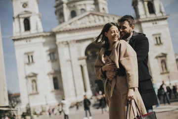 Loving couple in Budapest, Hungary