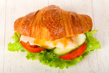Croissant with chicken