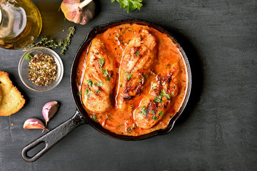 Chicken breast with tomato sauce