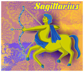 illustration of astrology horoscope Sagittarius 