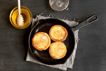 Fritters, curd cheese pancakes