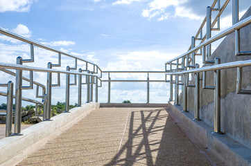 Naklejka premium Way down or ascent a ramp for wheelchairs 