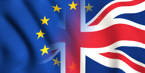 Brexit eu and britain flag