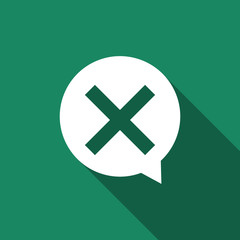 Fototapeta premium X Mark, Cross in circle icon isolated with long shadow. Check cross mark icon. Flat design. Vector Illustration