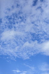 White clouds on a blue winter sky