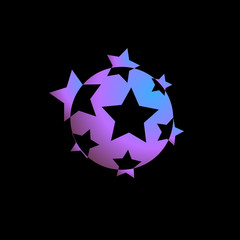 circle globe futuristic logo icon