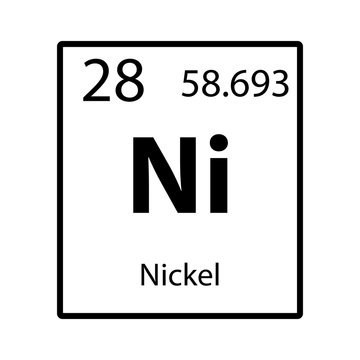 Nickel Periodic Table Element Icon On White Background Vector