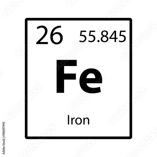 Iron Periodic Table Element Icon On White Background Vector Stock Iron Periodic Table Element Icon On White Background Vector