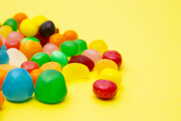 lollipops and colorful candies on backgrounds