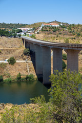 Naklejka premium The bridge over the Guadiana river near Mertola. Portugal
