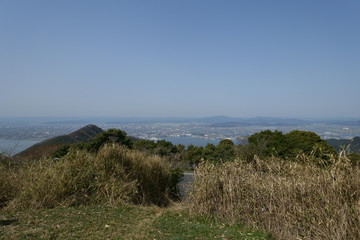 日本の岡山の金甲山からの景色