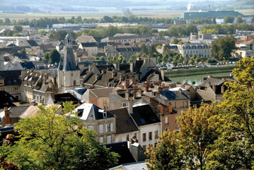 château-Thierry, ville du département de l'Aisne, vue générale de la ville, France