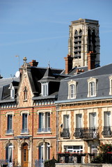 Obraz premium Château-Thierry, ville de l'Aisne, Jolies façades du centre ville, France