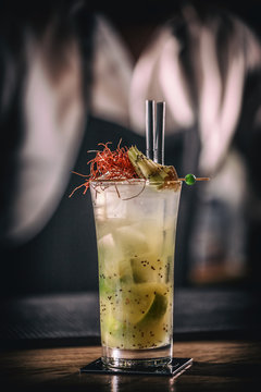 Lime and kiwi cocktail