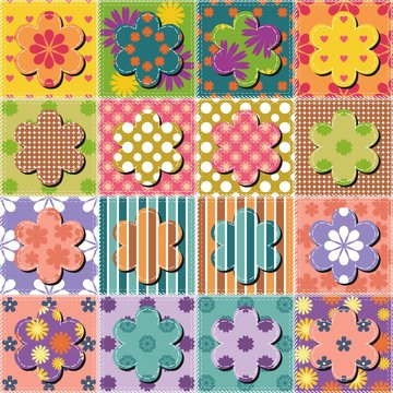 patchwork background with different patterns