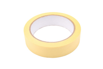 The paper tape in yellow is used to protect small elements when painting large.