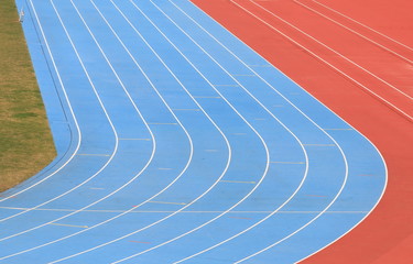 Running track field at sports stadium