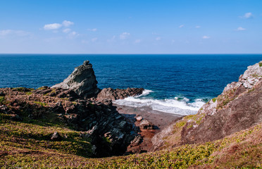 Ocean view of Oganzaki cape. Attraction of Ishigaki island, Okinawa