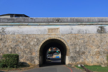 Old wall of Fongshan in Kaohsiung Taiwan. Old wall of Fongshan is one of the first Taiwanese cities fortified by a defensive wall.