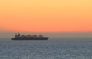 Tankers sail off the coast of Kaohsiung Taiwan