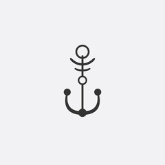 Anchor emblem. Template sailor icon. Marine symbol symbol. Vector illustration of a yacht club, travel agency. theme of travel. Graphic logo, logotype for design