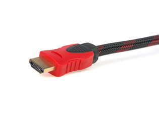 HDMI plug on white background