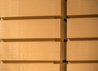 Stacks of the medium density fibreboard