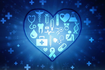 2D illustration medical structure background
