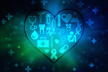Naklejka premium 2D illustration medical structure background 