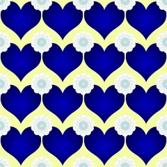 Blaue Herzen, weiße Blumen  © Barbara Gromadzki