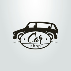 black and white icon for the car shop