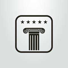 Black and white icon of the ancient column in frame