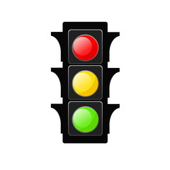Traffic Light Vector Icon on White, stock vector illustration