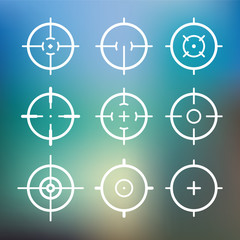Different icon set of targets and destination. Target and aim, targeting and aiming. Vector illustration for web design