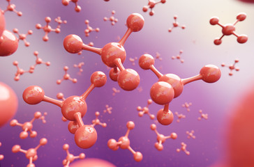 Molecule structure. Science background with molecules. 3d illustration.
