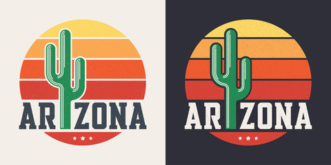 Arizona t-shirt design, print, typography, label with styled sag - obrazy, fototapety, plakaty