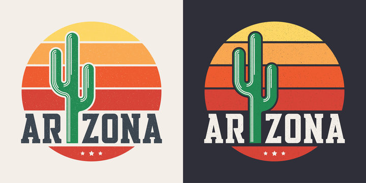 Arizona t-shirt design, print, typography, label with styled sag