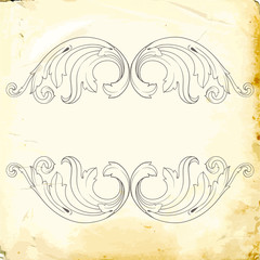 Vector baroque of vintage elements for design. 