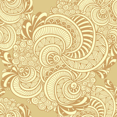 Abstract Zen tangle Zen doodle marine seamless pattern from shells beige for decoration clothes package   or for print and others