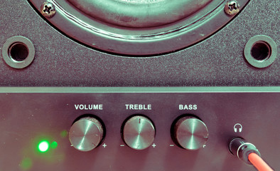 detail of sound volume controls