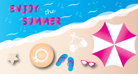 enjoy summer beach vacation header or banner