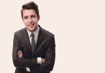 view from the top.successful young businessman