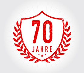 70 Jahre Schild Vektor