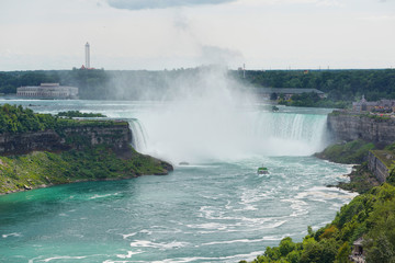 Canada, Niagara falls, travel, attractions, city, water, river, sky, nature, rainbow