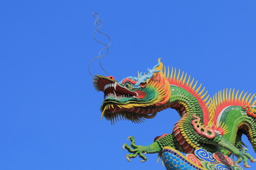 Fototapeta na wymiar Lecheng temple dragon in Taichung Taiwan