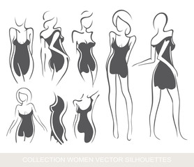 Collection sexy fitness naked girl with a chic figure. Intimate sexy lady, model in a pose. Lovely  ass Dressed In swimsuit, panties. Drawn art graphics for design, background